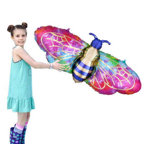 Tie Dye Bee Balloons | 39 INCH