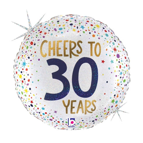 Cheers To 30 Years Confetti Balloons | 18 Inch