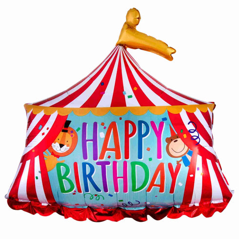 Circus Tent Happy Birthday Balloon | 28 INCH