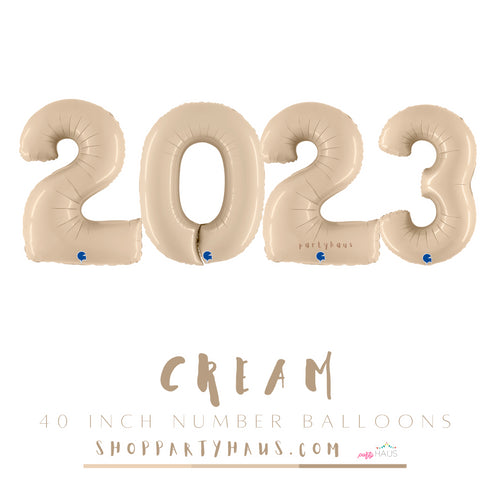Number Balloons | Satin Cream | 40 INCH