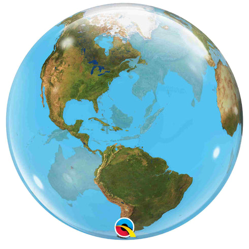 Qualatex Earth Bubble Balloons | 22 Inch