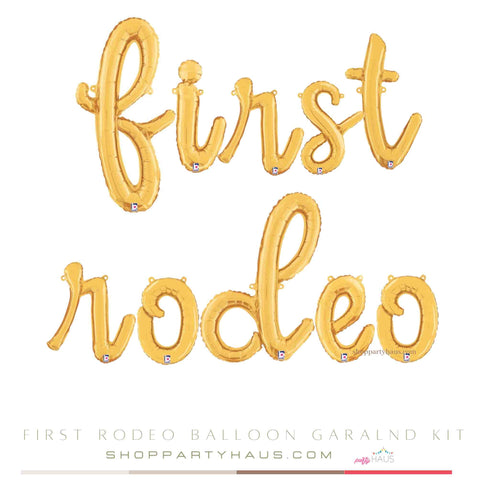 First Rodeo Latex Balloon Garland | Brown | Red | Blush | Cow Print