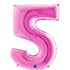 Fuchsia Pink Number 5 Balloons | 40 Inch