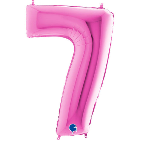 Fuchsia Pink Number 7 Balloons | 14 INCH