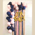 Oh Baby Gender Reveal Wall Backdrop Kit | Gold, Navy + Pink