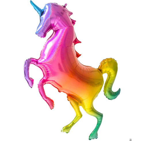 Unicorn Balloon - Glitter Rainbow - 54 IN