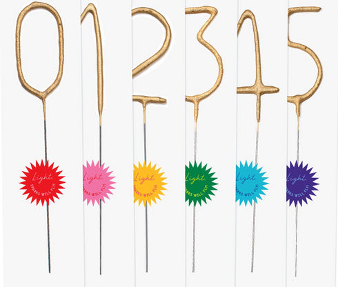 Gold Sparkler Number Candles | 3 Sizes