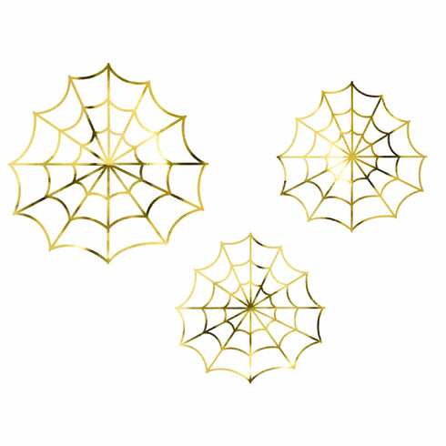 Gold Spider Web Paper Decoration | Set 3