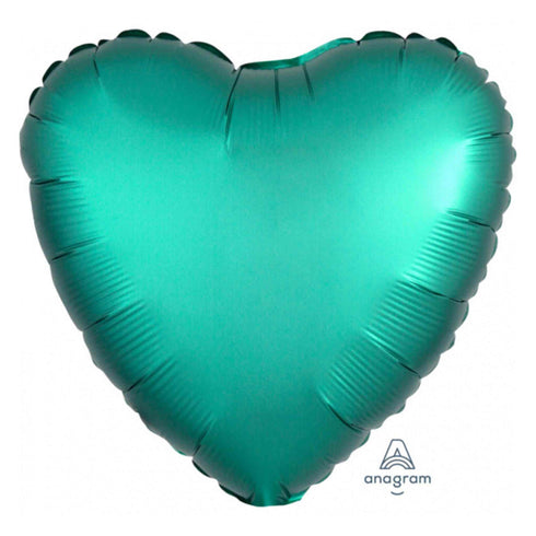 Satin Luxe™ Jade Green | Heart Foil Balloons | Anagram | 18 Inch