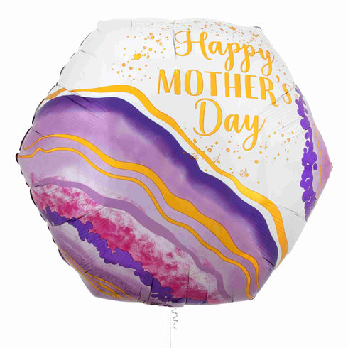 Mother's Day Balloons | Marble Watercolor Geode | 23 INCH