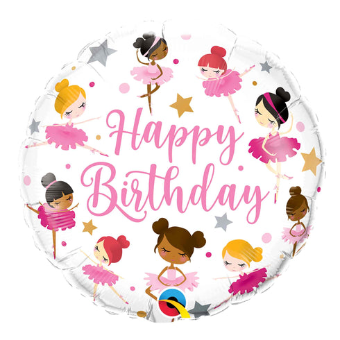 Ballerinas Little Dancer Happy Birthday Foil Balloon | 18 INCH