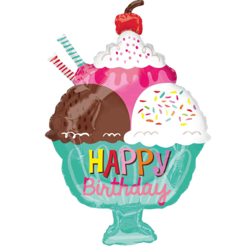 Ice Cream Sundae Balloons | Happy Birthday | 23 INCH