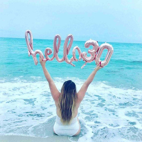 Hello 21 Balloons - Rose Gold - Gold - Silver