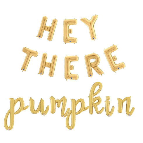 Hey There Pumpkin Letter Balloon Kit | Gold | Silver