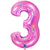 Glitter Fuchsia Pink Number 1 Balloons | 40 INCH