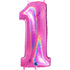 Glitter Fuchsia Pink Number 4 Balloons | 40 INCH