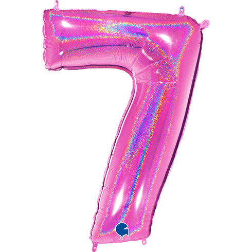 Glitter Fuchsia Pink Number 3 Balloons | 40 INCH