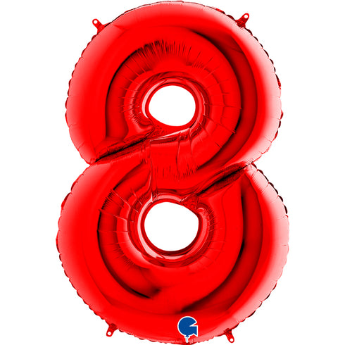 40 INCH | Red Number Balloons