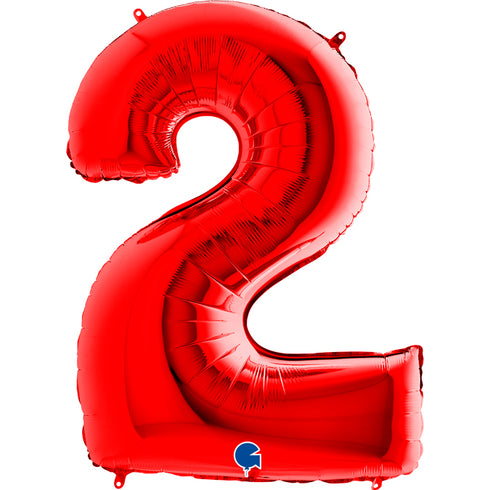 40 INCH | Red Number Balloons