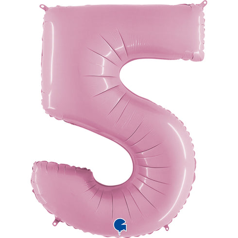 Pastel Pink Number 5 Balloons | 40 INCH