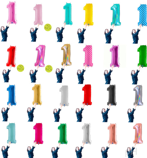 Number 1 Balloons | 40 Inch | 29 Colors