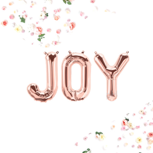 JOY Letter Balloon Banner | Silver | Gold | Rose Gold | Pink | Blue