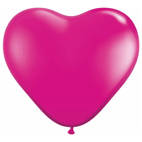 Pearl Magenta Heart Latex Balloons | 6 INCH | Qualatex | Package 10