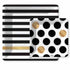 Black White and Gold Polka Dot Paper Plates | Dessert | Package 8