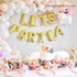 LETS PAR TEA Letter Balloons | Silver | Gold | Rose Gold | Pink | Blue