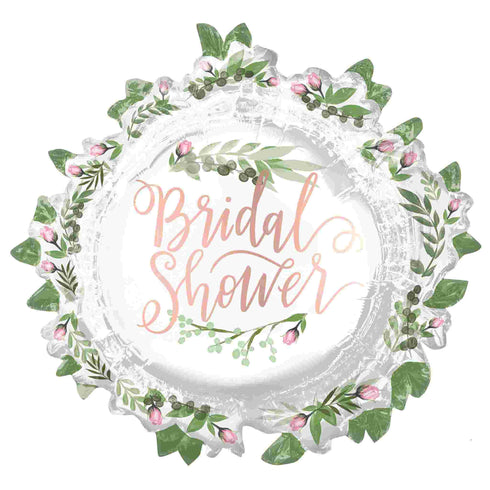 Love and Leaves Floral Bridal Shower Balloon | Rose Gold | 30 Inch