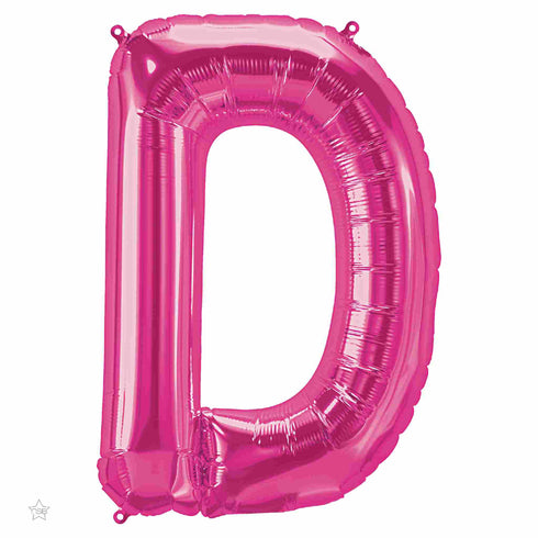 Letter D Balloons | Magenta Pink | 34 INCH