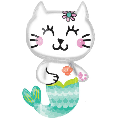 Selfie Mermaid Kitty Cat Balloon | 31 Inch