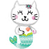 Selfie Mermaid Kitty Cat Balloon | 31 Inch