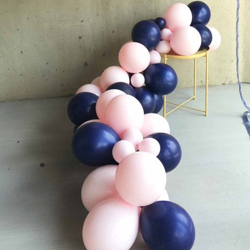 Custom Matte Navy Blue and Chalk Pink Balloon Garland Kit