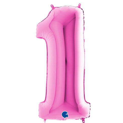 Fuchsia Pink Number 1 Balloons | 40 INCH