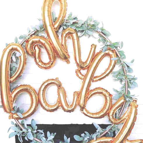 Oh Baby Gender Reveal Wall Backdrop Kit | Gold, Navy + Pink