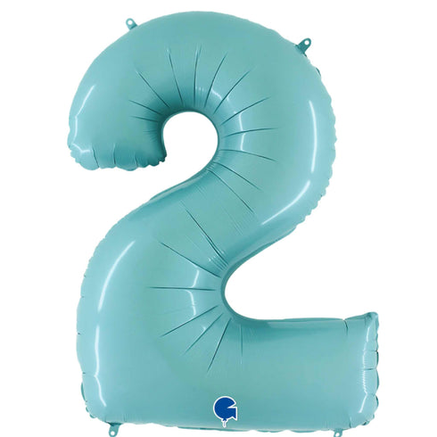 Pastel Blue Number 2 Balloons | 40 INCH