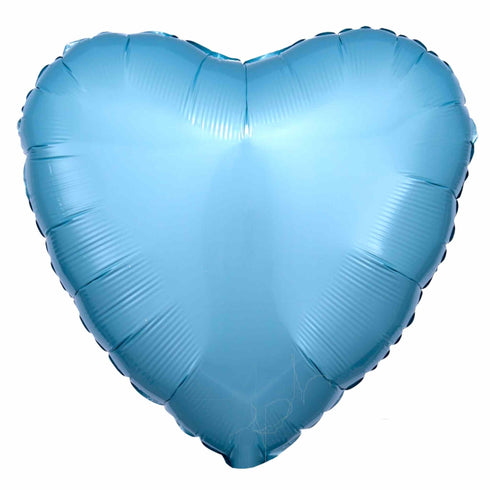 Heart Foil Balloons | Pearl Pastel Blue | 18 Inch