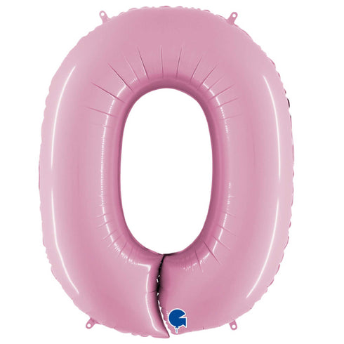 Pastel Pink Number 0 Balloons | 40 INCH