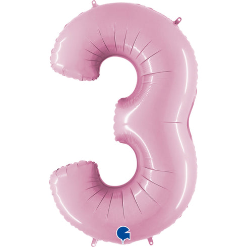 Pastel Pink Number 3 Balloons | 26 INCH