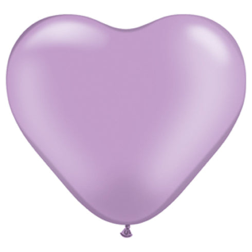 Pearl Lavender Heart Latex Balloons | 6 INCH | Qualatex | Package 10