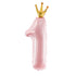 Light Pink Number 1 Crown Balloons | 39 INCH