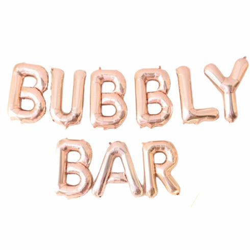 Bubbly Bar Letter Balloons | Silver | Gold | Rose Gold | Pink | Blue