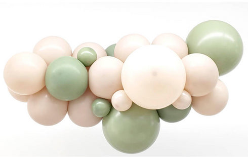 Eucalyptus and Sand Beige Latex Balloon Garland