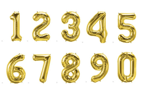 34 INCH | Gold Number Balloons