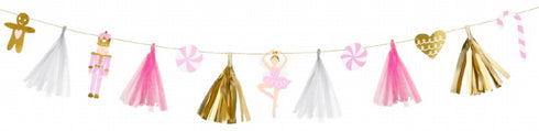 Pretty Pink Nutcracker Christmas Paper Garland