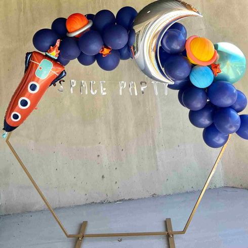 Space Birthday Party Latex Balloon Garland Kit | Navy