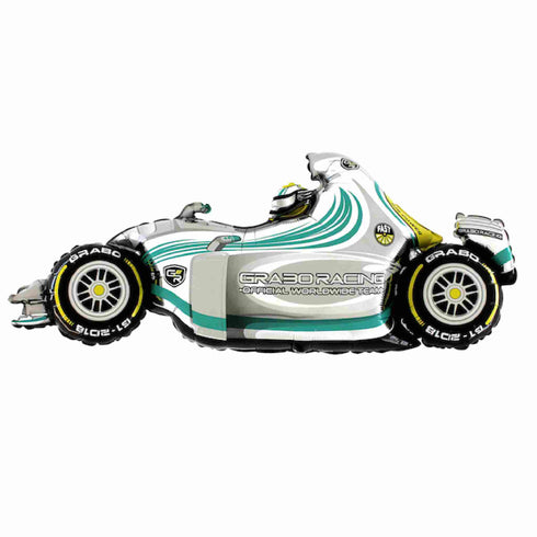 Speedy F1 Race Car Foil Balloon | Grey | 42 INCH
