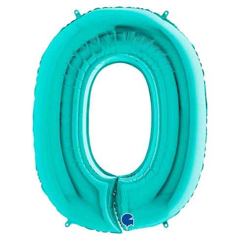 Teal Blue Number 0 Balloons | 40 INCH