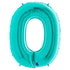Teal Blue Number 0 Balloons | 40 INCH
